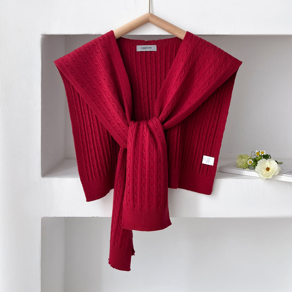 Blouse Off Shoulder - NOWOŚĆ Koreański jesienny szal z dzianiny