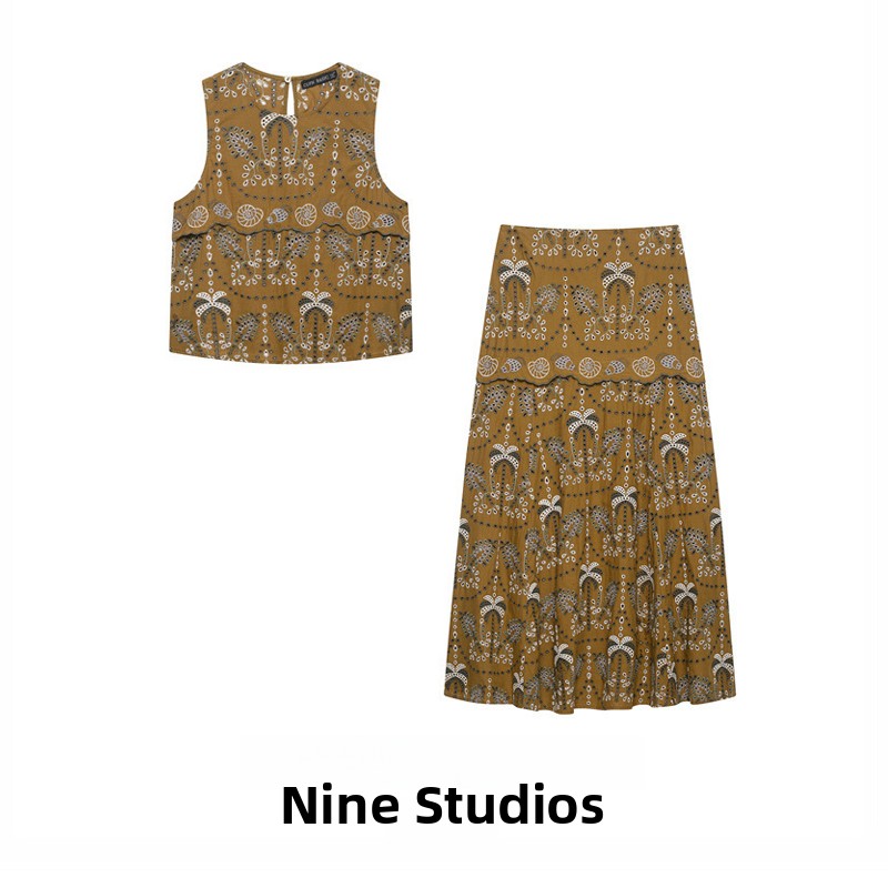 NINE ZAR – damski zestaw ubrań – Midi Skirt Floral recenzja i cena