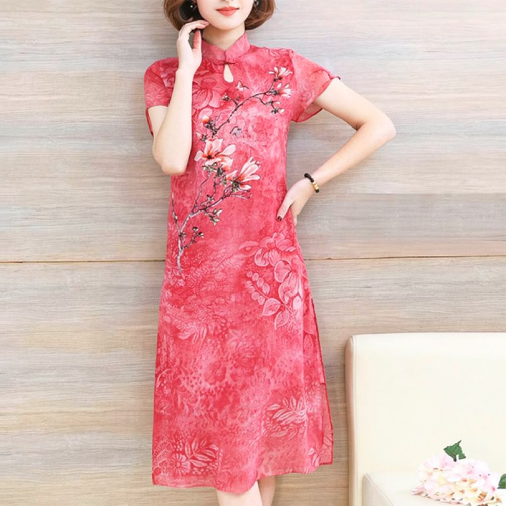 Letnia sukienka z szyfonu w kw – Midi Skirt Floral recenzja i cena